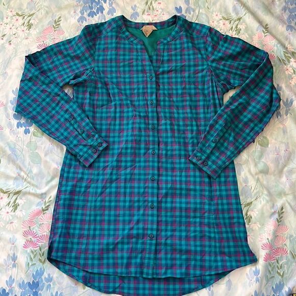 Duluth Trading Co. Sidewinder Plaid Moisture Wicking Tunic Top - Picture 1 of 11